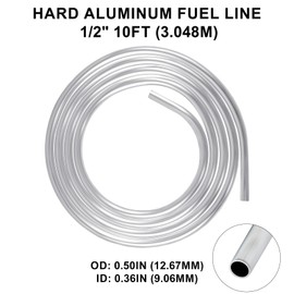 MuHize 10 ft 1/2" Aluminum Tubing, Coolant Line Tubing, Flexible Metal Fuel Line, Easy to Bend and Corrosion Resistance, Use In Plumbing Fuel Systems, Oil Systems, Water Systems and Air Systems