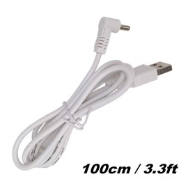 DZYDZR 3 pcs Extension Cable USB to DC Cable - 5V USB 2.0 Port Male to DC 5V L Type Male 3.5mm x 1.35mm Power Cord White 100cm(3.3ft)