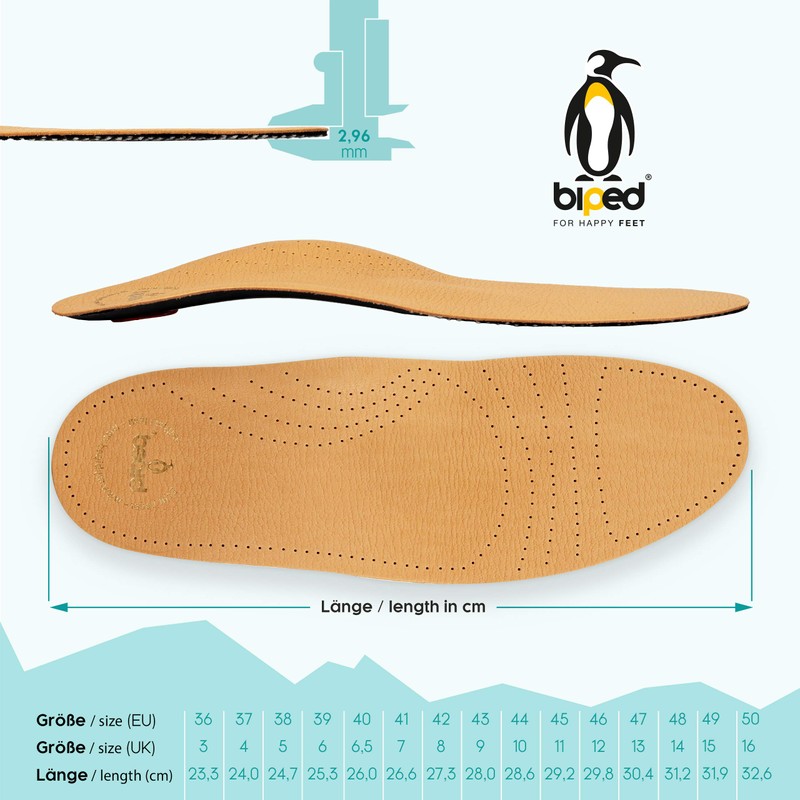 biped Premium z1706 Footbed made from Vegetable-Tanned Leather with Pelotte