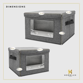 HOMELUX THEORY Hard Shell China Storage Containers for Dishes, 2pcs 10"x8" Plate Storage, Square Storage Containers with Lid, Heavy Duty Fine China Dish and Dinnerware Storage with 30 Felt Pads