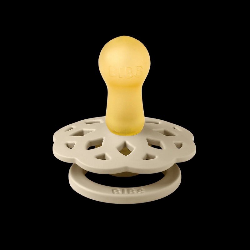 Bibs Round Boheme Natural Dummy Pacifier - Vanilla/Peach, Size 2