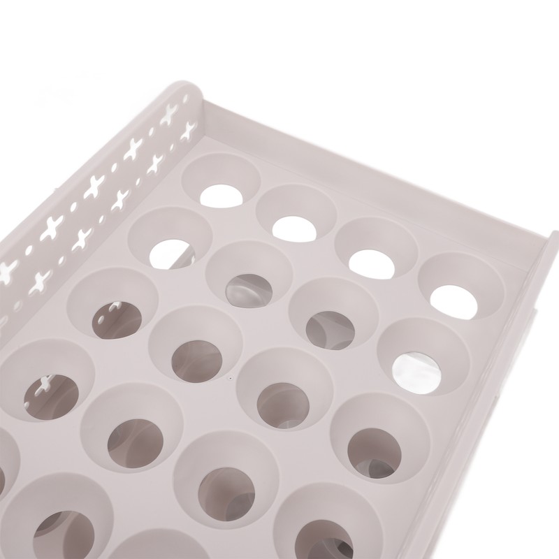 4PCS Egg Container for Refrigerator PP Stackable Shockproof Egg Drawer