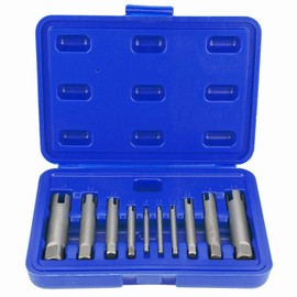 Fafeicy High Speed Steel Tap Extractor Set, Broken Head Taps Remover for Stripped Screws and Bolts (ten-piece set)