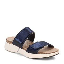 NAOT Women's Calliope Sandal Soft Ink Lthr/Polar Sea Lthr/Navy Woven Strap 8-8.5 M US