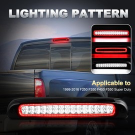autboom LED Thrid Brake Light Tail Cargo Light High Mount Stop Lamp Compatible with 1999-2016 Ford F250 F350 F450 F550 Super Duty, 1995-2003 Ranger 3rd Brake Light Accessories