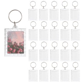 BetterJonny 20Pcs Acrylic Photo Frame Keychain Blanks Photo Keychain Clear in Photo Keychain Acrylic Picture Frame Keyrings (Lace rectangle)…