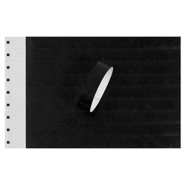 IDwrists Black Wristbands for Events - 500 Count - Tear Resistant Paper Bracelets Comfortable Waterproof Lightweight ID Wrist Bands for Events Concert, Festival Admission, Party