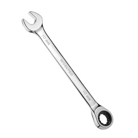 WORKPRO 10 mm Ratcheting Combination Wrench Metric, CR-V Constructed with Mirror Polish Chrome Plating, 12-Point Design, 15-Degree Offset