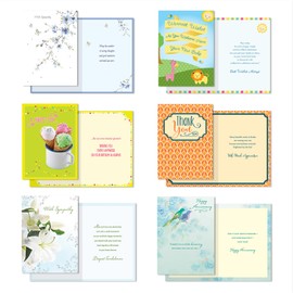 Designer Greetings All Occasion Greeting Card Assortment (24 Cards with Envelopes in a Keepsake, Floral Organizer Box) – Birthday, Thank You, New Baby, Anniversary, Sympathy, Get Well, Blank