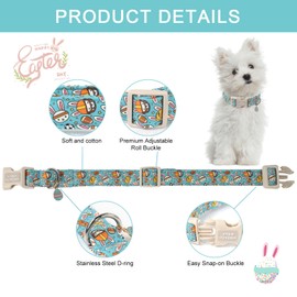 Unique style paws Easter Dog Collar Plastic Buckle Puppy Collar with Pendant Blue Sports Rabbit Ball Egg Puppy Collars for Small Medium Large Boys Girls Dogs