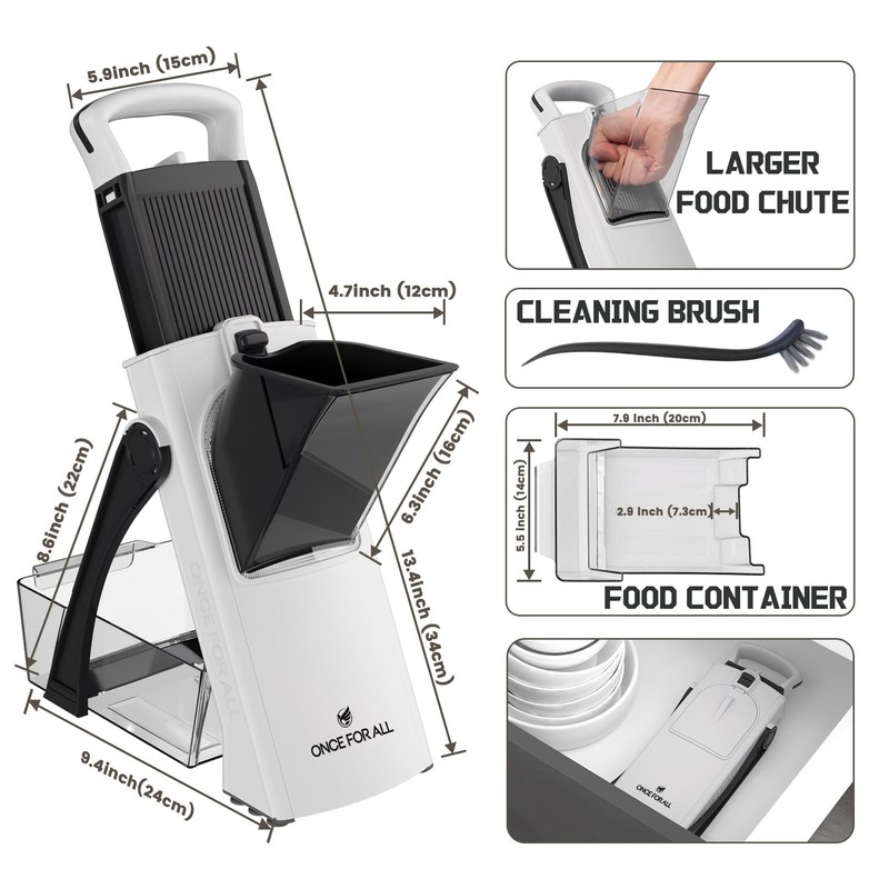 ONCE FOR ALL Upgrade Safe Mandoline Slicer Plus, Biger Size,