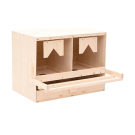 SPONGEBB Chicken Laying Nest 2 Compartments 24.8"X15.7"X17.7" Solid Pine Wood 170652