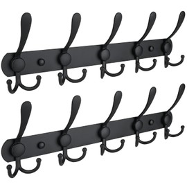 Bebeay 2 Pack Perchero Pared De Alta Resistencia, Ganchos para Abrigos, Sus304 Acero Inoxidable，Diseño De Tres Ganchos，Esquinas Redondeadas, para Colgar Abrigos, Sombreros, Bolsos, Llaves, Etc