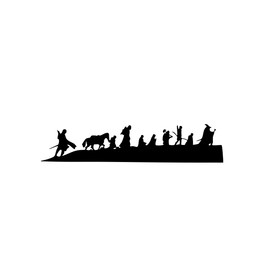 Hobbit Travel Vinyl Decal Stickers for Cars Laptop Skateboard Wall Decor UV Resistant 3''X12'' (Black)