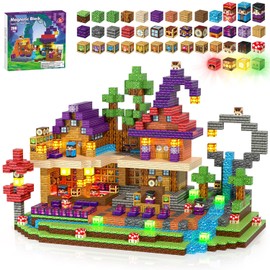 200PCS Magnetic Blocks with Light-Up Blocks - Magnetic Blocks for Kids Ages 3-12, Magic's House Magnetic Building Cubes, STEM Learning Toy Birthday Gifts for Boys Girls