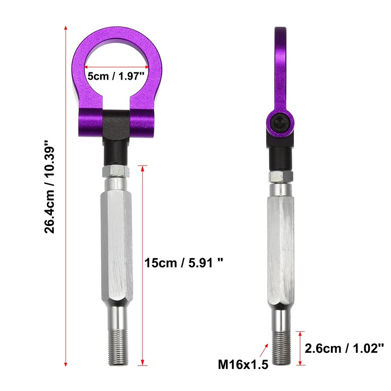 A ABSOPRO Front Bumper Trailer Ring Eye Drag Hook Purple