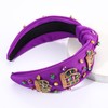 boderier Mardi Gras Headband Beaded Sequins Crown Jeweled Crystal Embellished