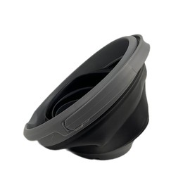 SAMMART Collapsible Plastic Bucket - Foldable Round Tub with handle - Pop Up saving (Grey/Black, 5.5L)