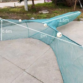 Lawaia Shrimp Nets for Shrimping Fish Trap Portable Crawfish Trap Collapsible Minnow Fishing River Net Trawl Fishing Cage Accessories with Float and Chain Small Mesh 10x1x3M