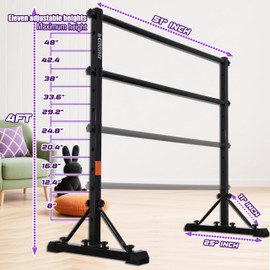 FC FUNCHEER Adjustable Ballet Barre,Portable Dance bar,Fitness Equipment for Dance & Balance Excercise,Super Sturdy for Balance Workout,Weight Limit 250 LBS