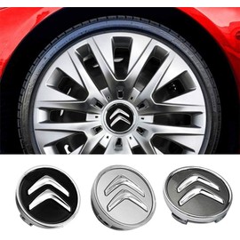 4PCS Caps Wheel Hub Covers Hub Centre Caps for Citroen C4 II Grand Picasso 2013-2016, Car Tuning Decoration Accessories Of Logo Parts Waterproof No Fading Rust 60mm,Grey