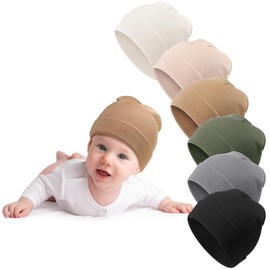 Geyoga 6 Pieces Baby Kint Hats for Boys Girls Warm Soft Beanies for Winter Cold Weather 6-24 Months Infant Toddler Kids(Warm Colors)