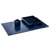 Navy Blue 3-Piece Leather Desk Set, Bonded Leather