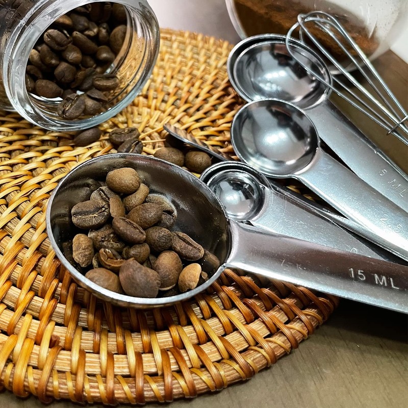 Stainless Steel Measuring Spoon, Measuring Spoon, 8-Piece Measuring Ruler for
