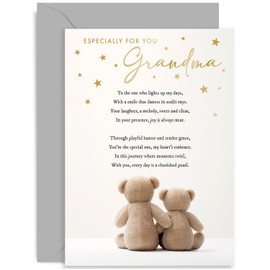 Old English Co. Heartfelt Grandma Birthday Cards - Traditional Birthday Card for Grandma from Grandchildren - Special Mother's Day Card for Her - Thank You, Christmas | Blank Inside