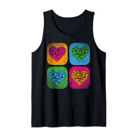 Pop Art Heart Shape Love Elegant Colorful Heart Tank Top