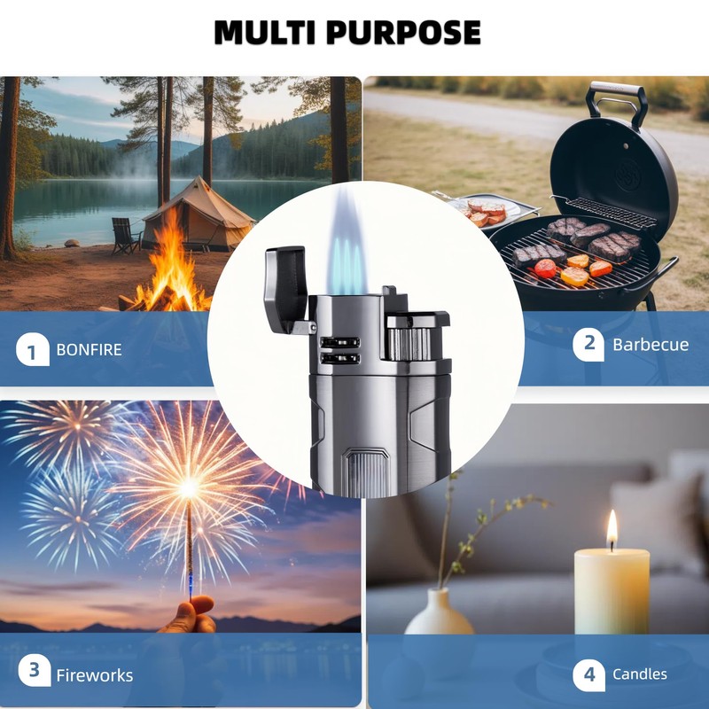 Castelar Cigar Torch Lighter Triple Flame Windproof Refillable Butane Cigar