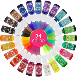 Epoxy Resin Pigment - 24 Colors Liquid Epoxy Resin Dye - Highly Concentrated Epoxy Resin Colorant for Resin Color Art, DIY Jewelry Making Supplies - AB Resin Coloring for Paint, Crafts - 10ml Each