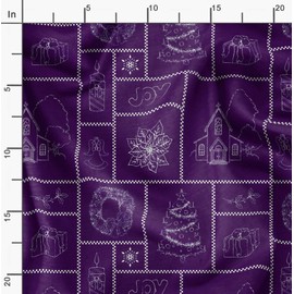 Soimoi Purple Rayon Fabric Christmas Theme Party Printed Craft Fabric by the metre 56 Inch Wide