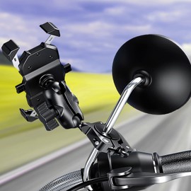 1" Aluminum Alloy Handlebar Ball Mount Base with 1 inch TPU Ball for Rails Diameter 0.5",0.87",1",1.26" Compatible with RAM Mounts Socket Arms B Size Tool-Less Installation(R18*1)