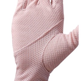 Euyqs Fingerless Gloves, Women's Gloves, Summer, Sunscreen, Smartphone Compatible, Cotton, Driving Gloves, #2 Light Pink