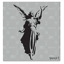 Stencil1 Angel 6 X 6 by Stencil 1