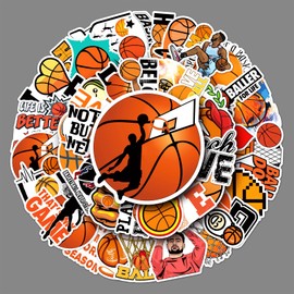 50Pcs Basketball Games Stickers Cool Stickers no Repeat Stickers for Kids Adults Teens Waterproof Vinyl Sticker for Luggage Computer Skateboard Bike for for Kids Teens Girls (Basketball)
