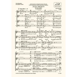 Balogh Máté: Zulu Nights / On Zulu folk texts / choral sheets / sheet music (9790080152461)