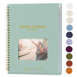 Nook Theory Travel Journal for Women, Men with Prompts – Travel Scrapbook, Diary, Bucketlist, Roadtrip & Adventure Journal, Travel Planner Gift, Undated World Travel Journal, Couples, Teens (Sage)