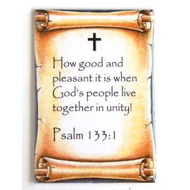 Psalms 133:1 Bible Verse Fridge Magnet (2.5 x 3.5 inches)