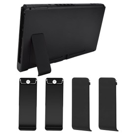 Kuskins Switch Back Stand Replacement, 4Pcs Upgraded Durable Kickstand for Switch Console, Anti Slip Stable Handheld Mode Support, Easy Installation Replacement Parts, Black