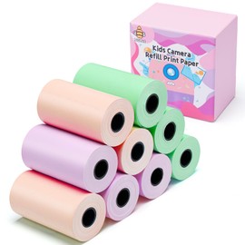 9 Rolls Kids Instant Camera Refill Print Paper- Photo Printer Thermal Paper Rolls Instant Print Camera Refill Paper for Kid's Instant Camera Favors Supplies, Candy Color