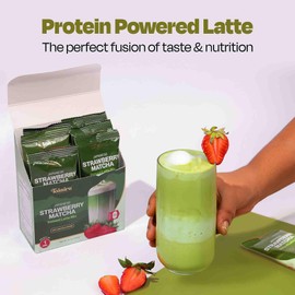 Teaniru, Japanese Strawberry Matcha - Instant Latte in Sachets | Protein - Powered Delight | Japanese Matcha & Strawberry for Energy & Focus | Rich in Vitamin C, Antioxidants & L-Theanine | 8 Sachets x 0.84 oz