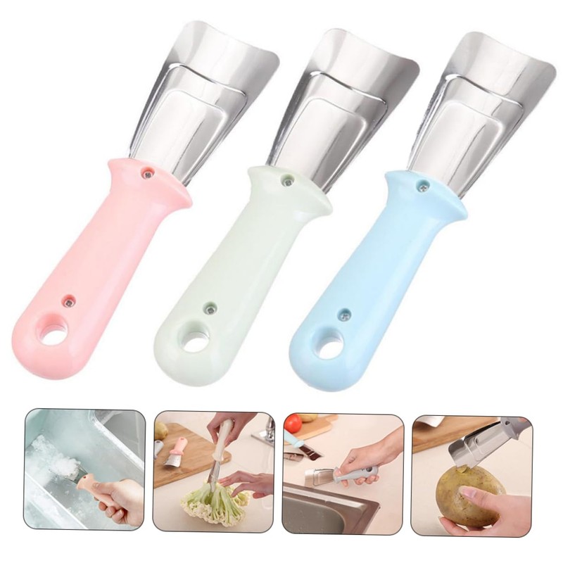 Kisangel 6pcs Stainless Steel Deicing Shovel Ice Scrapers for Refrigerators