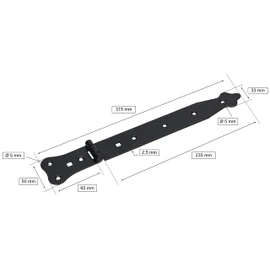 KOTARBAU® Set of 2 Shutter Hinges 320 mm Narrow Gate Hinge Stylish Door Hinge of Highest Quality Throw Hinges Cross Hangers Garden Gate Hinge