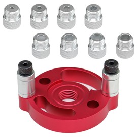 BEASAFY Drilling Aid Vertical Drilling, Woodworking Drilling Aid with 3/4/5/6/7/8/9/10 mm Stainless Steel Drill Bushings, Red Woodworking Drill Hole Locator for Solid Wood