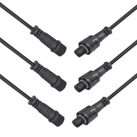 dstfuy Waterproof Connector 2 Wire,22AWG 2Pin Male Female Plug LED Connector with IP68,30CM Extension Cable for Car,LED Strip Lights(3Pack)