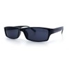 SA106 Mens Hippie Color Lens Narrow Rectangular Black Frame Sunglasses,
