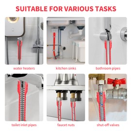 EukyPlace Plumbing Tools 8-in-1, Multifunctional Faucet and Sink Installer Pipe Wrench, Professional Plumbing Wrench for Bathroom & Kitchen, Compatible with Spanners & Wrenches (Red)