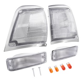 HECASA 4PCS Front Corner Lights+Turn Signal Lights Compatible with 1992-1995 Toyota Pickup Truck 8162035100 Corner Lamp Turn Signal Lamps Assembly Clear Lens Drive & Passenger Side